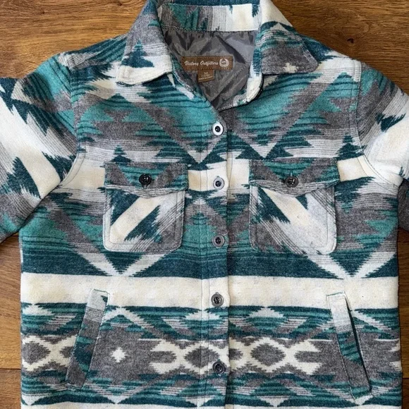 Size 7/8 kids Teal and White southern jacket - Picture 4 of 8